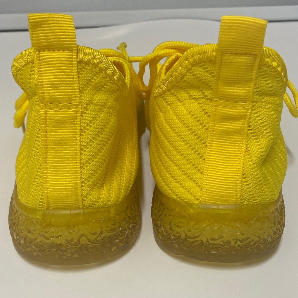 Wanted Sunshine Yellow Dopamine Knit Sneakers Clear Soles size 8 - Picture 5 of 10